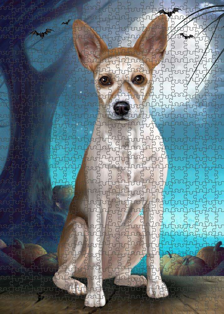 Happy Halloween Trick or Treat Rat Terrier Dog Skeleton Puzzle PUZL615