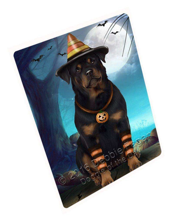 Happy Halloween Trick or Treat Rottweiler Dog Candy Corn Art Portrait Print Woven Throw Sherpa Plush Fleece Blanket