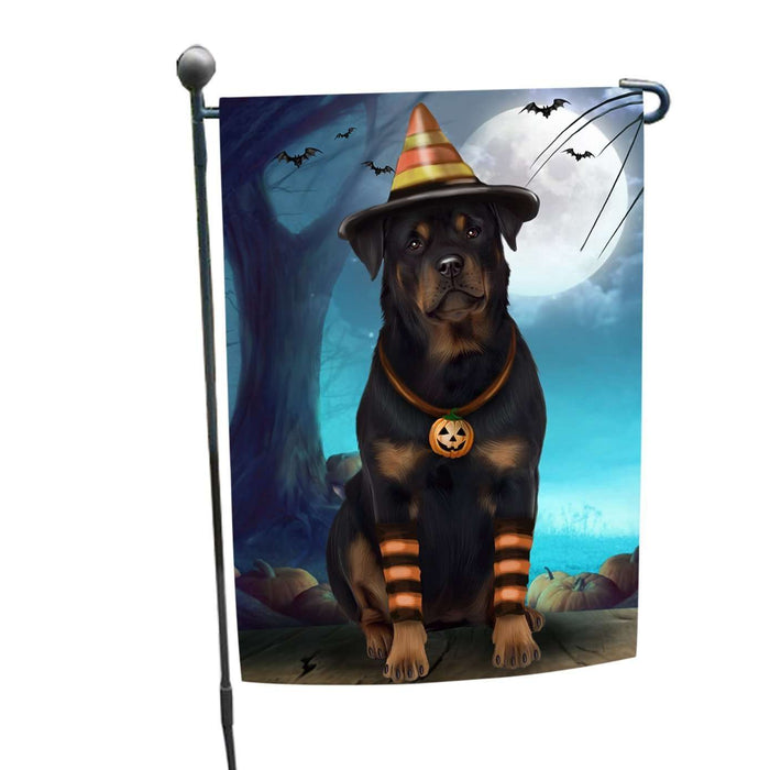 Happy Halloween Trick or Treat Rottweiler Dog Candy Corn Garden Flag