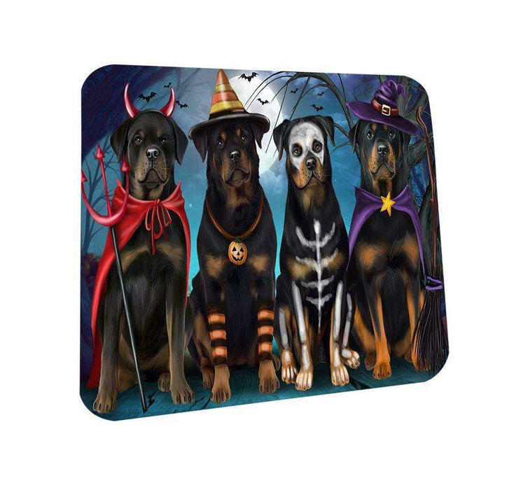 Happy Halloween Trick or Treat Rottweiler Dog Coasters Set of 4