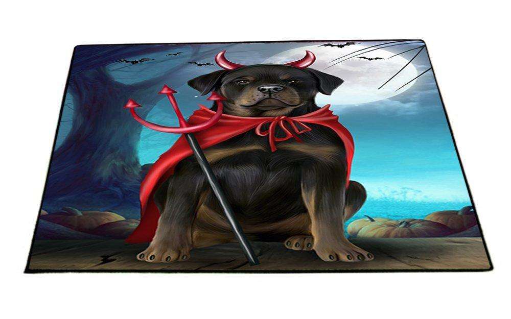 Happy Halloween Trick or Treat Rottweiler Dog Devil Indoor/Outdoor Floormat
