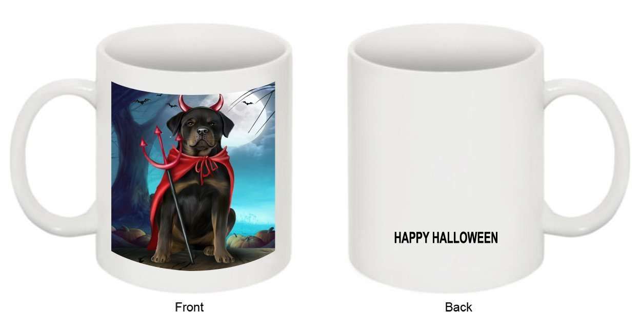 Happy Halloween Trick or Treat Rottweiler Dog Devil Mug