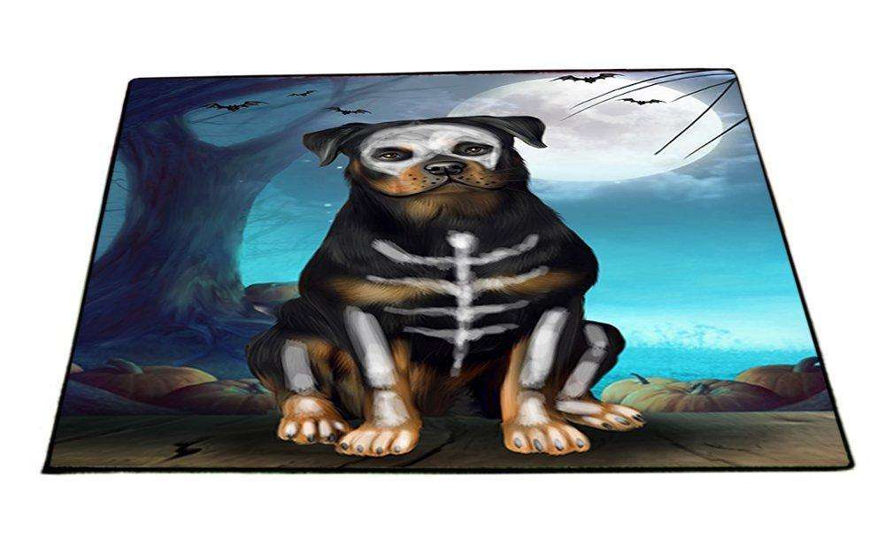 Happy Halloween Trick or Treat Rottweiler Dog Skeleton Indoor/Outdoor Floormat