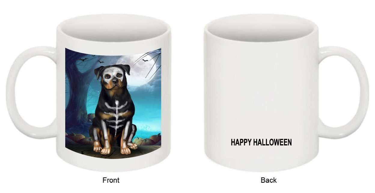 Happy Halloween Trick or Treat Rottweiler Dog Skeleton Mug