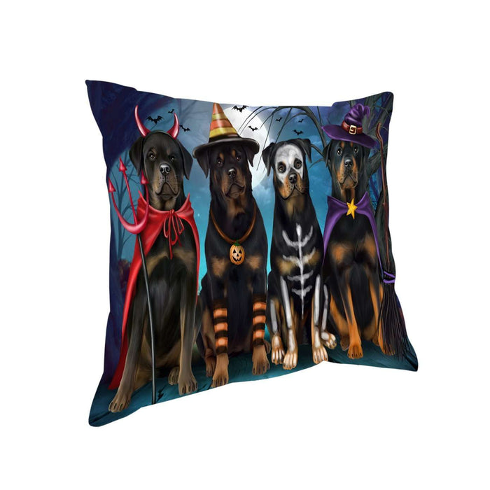 Happy Halloween Trick or Treat Rottweiler Dog Throw Pillow