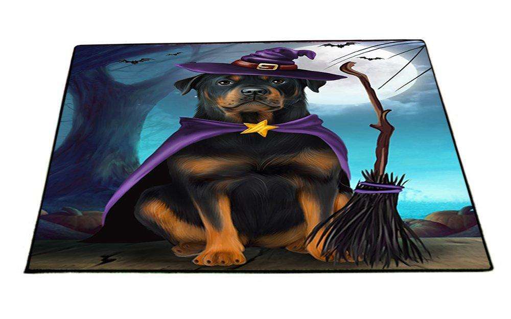 Happy Halloween Trick or Treat Rottweiler Dog Witch Indoor/Outdoor Floormat