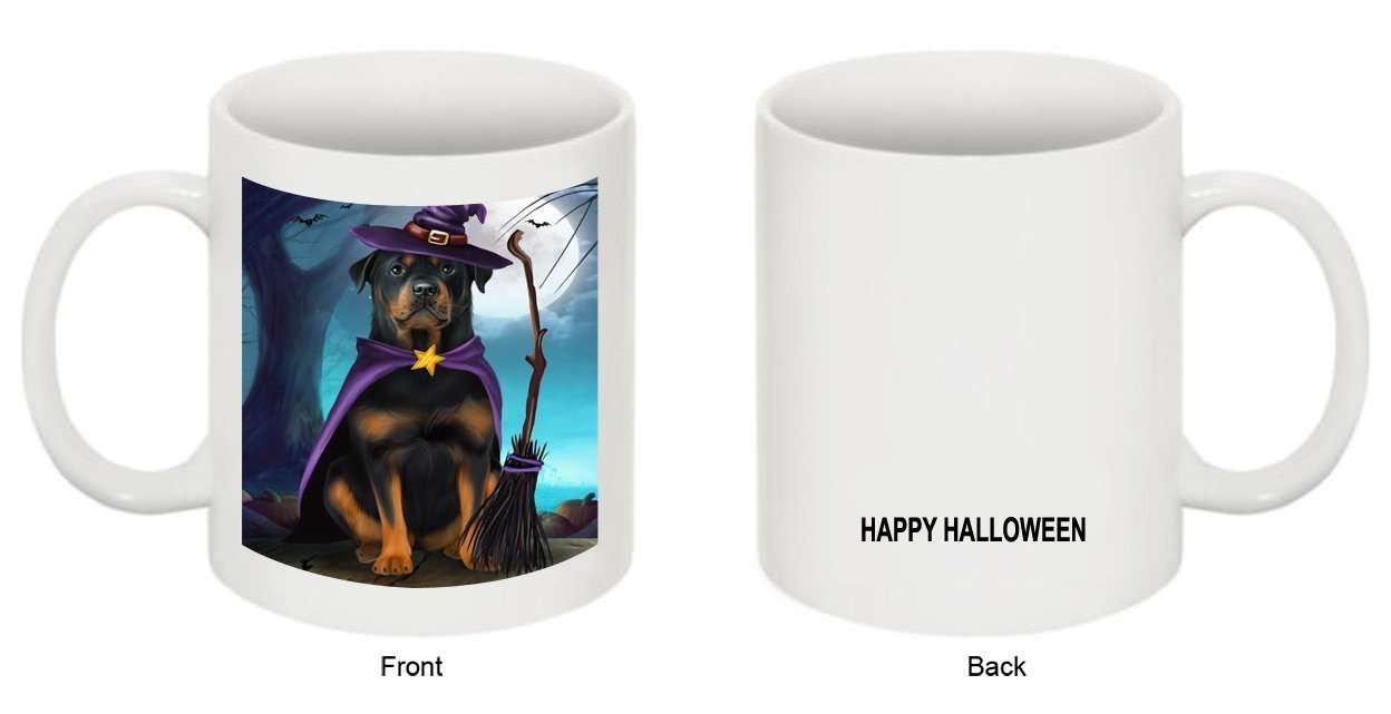 Happy Halloween Trick or Treat Rottweiler Dog Witch Mug