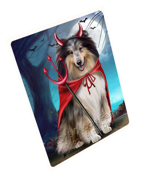 Happy Halloween Trick or Treat Rough Collie Dog Cutting Board C68388