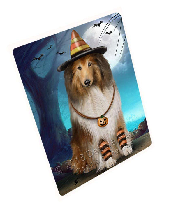 Happy Halloween Trick or Treat Rough Collie Dog Cutting Board C68391