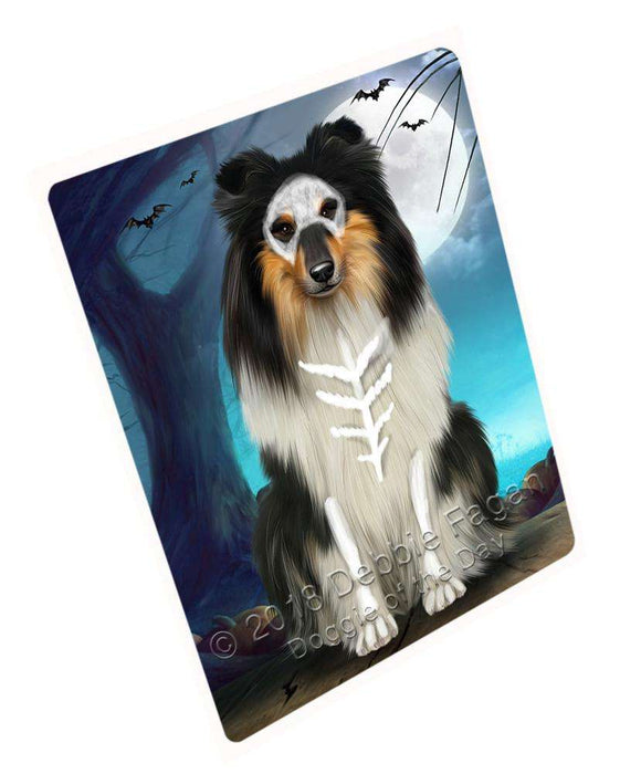 Happy Halloween Trick or Treat Rough Collie Dog Cutting Board C68394