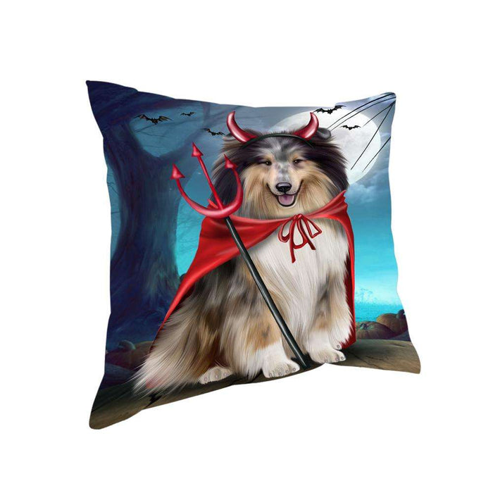 Happy Halloween Trick or Treat Rough Collie Dog Pillow PIL75216