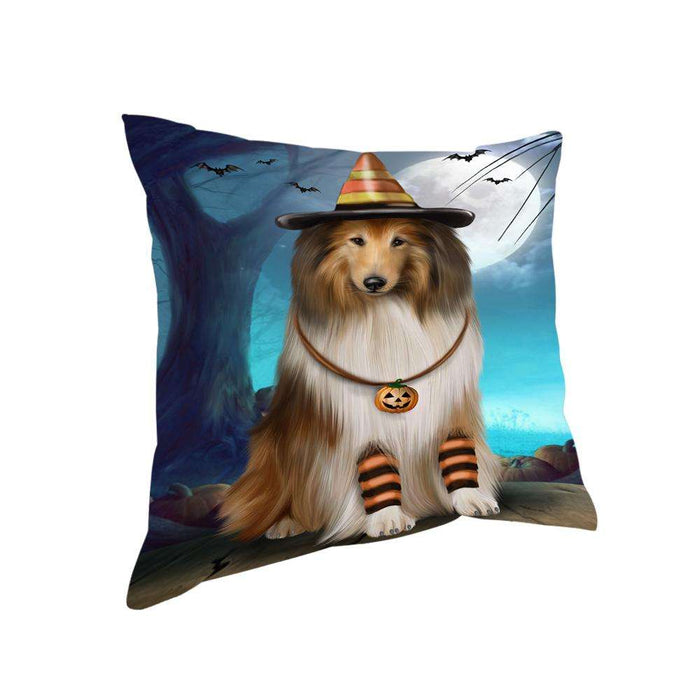 Happy Halloween Trick or Treat Rough Collie Dog Pillow PIL75220