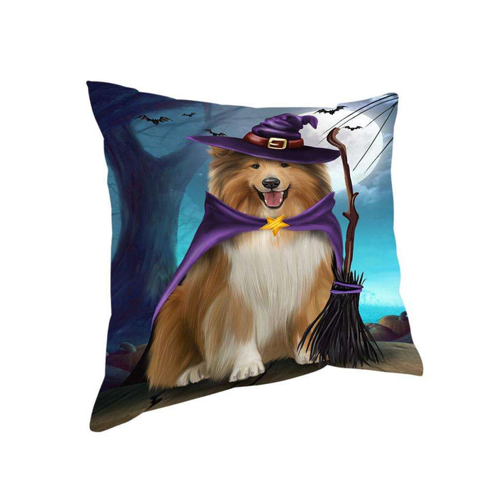 Happy Halloween Trick or Treat Rough Collie Dog Pillow PIL75228