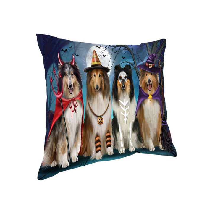 Happy Halloween Trick or Treat Rough Collies Dog Pillow PIL75072