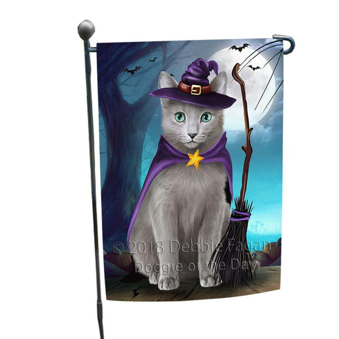 Happy Halloween Trick or Treat Russian Blue Cat Garden Flag GFLG54717