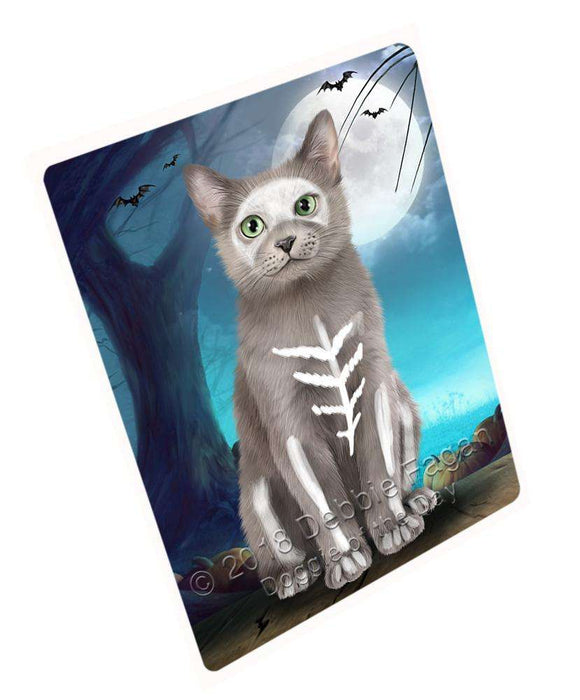 Happy Halloween Trick or Treat Russian Blue Cat Large Refrigerator / Dishwasher Magnet RMAG88806