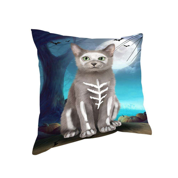 Happy Halloween Trick or Treat Russian Blue Cat Pillow PIL75240