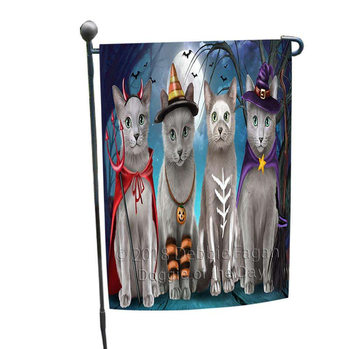 Happy Halloween Trick or Treat Russian Blue Cats Garden Flag GFLG54675