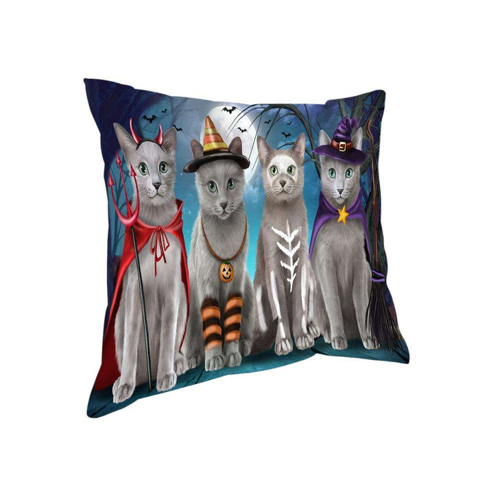 Happy Halloween Trick or Treat Russian Blue Cats Pillow PIL75076