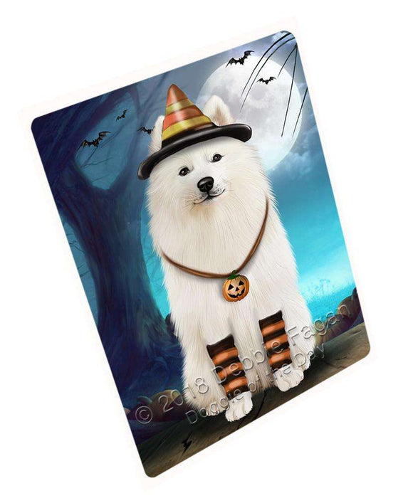Happy Halloween Trick or Treat Samoyed Dog Candy Corn Blanket BLNKT88896