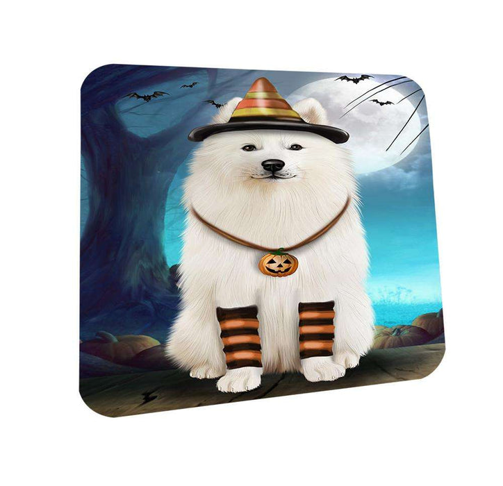 Happy Halloween Trick or Treat Samoyed Dog Candy Corn Coasters Set of 4 CST52471