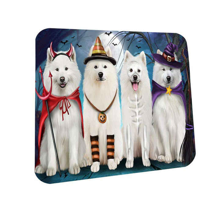 Happy Halloween Trick or Treat Samoyed Dog Coasters Set of 4 CST52547