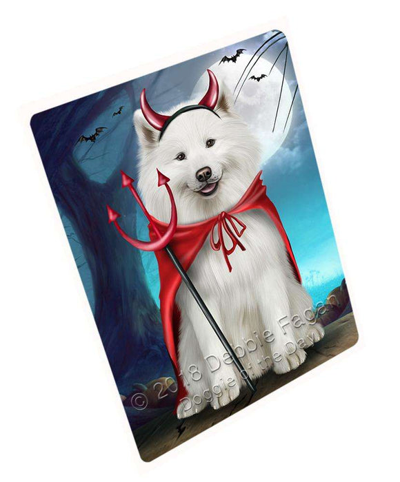 Happy Halloween Trick or Treat Samoyed Dog Devil Cutting Board C61686