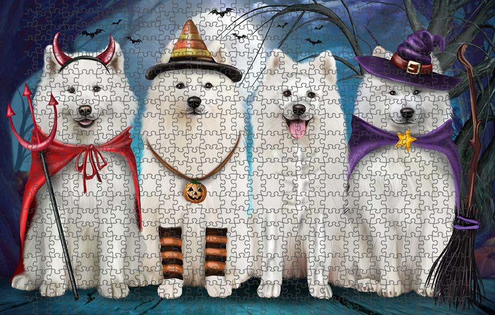 Happy Halloween Trick or Treat Samoyed Dog Puzzle with Photo Tin PUZL61695