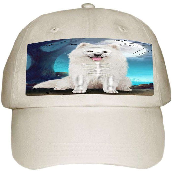 Happy Halloween Trick or Treat Samoyed Dog Skeleton Ball Hat Cap HAT61383