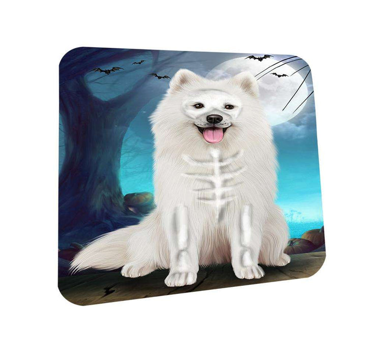 Happy Halloween Trick or Treat Samoyed Dog Skeleton Coasters Set of 4 CST52509