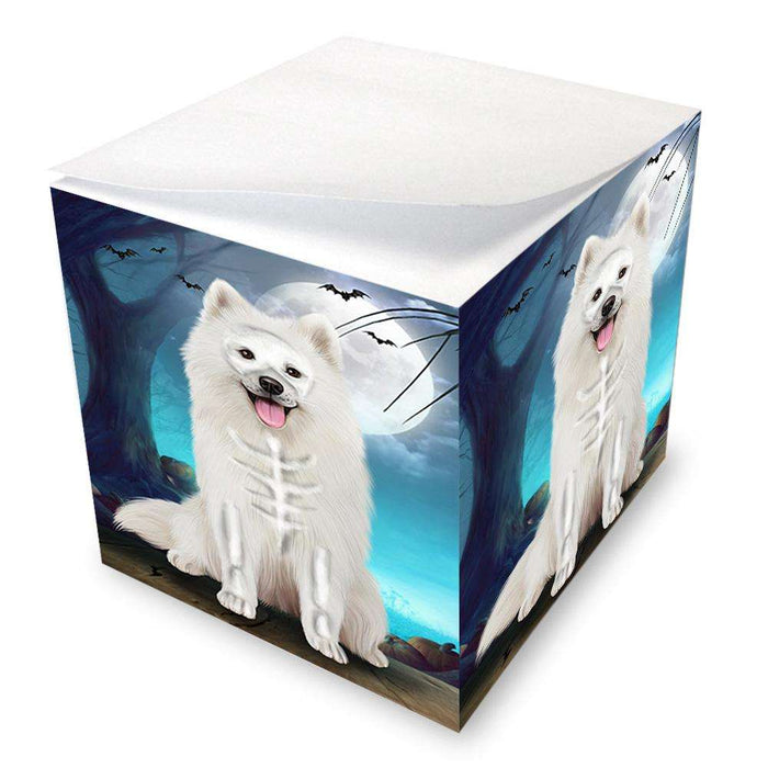 Happy Halloween Trick or Treat Samoyed Dog Skeleton Note Cube NOC52550