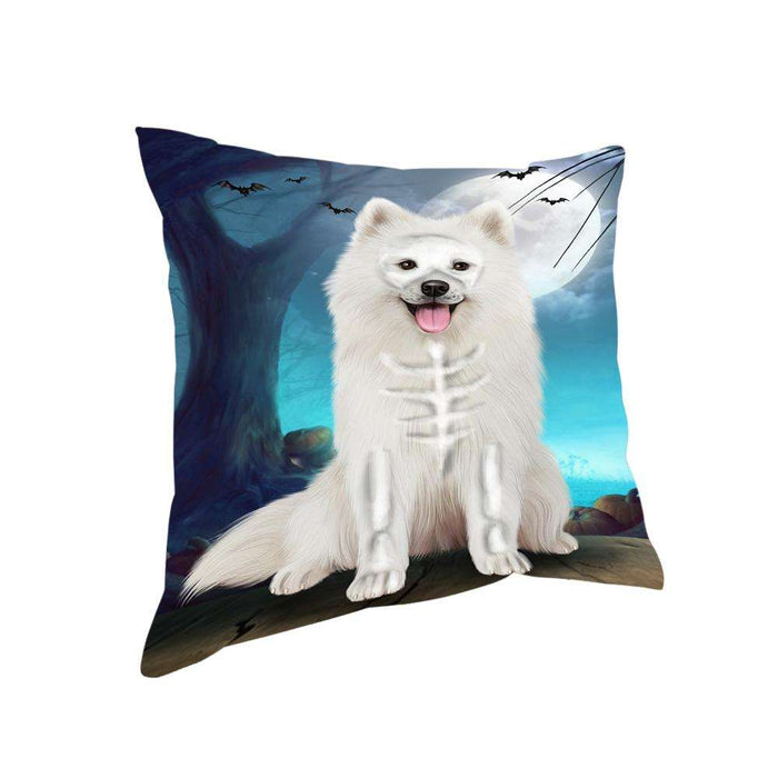 Happy Halloween Trick or Treat Samoyed Dog Skeleton Pillow PIL66356