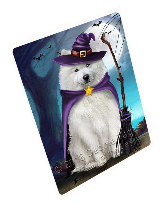 Happy Halloween Trick or Treat Samoyed Dog Witch Large Refrigerator / Dishwasher Magnet RMAG75600