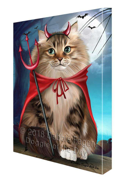 Happy Halloween Trick or Treat Siberian Cat Canvas Print Wall Art Décor CVS109754