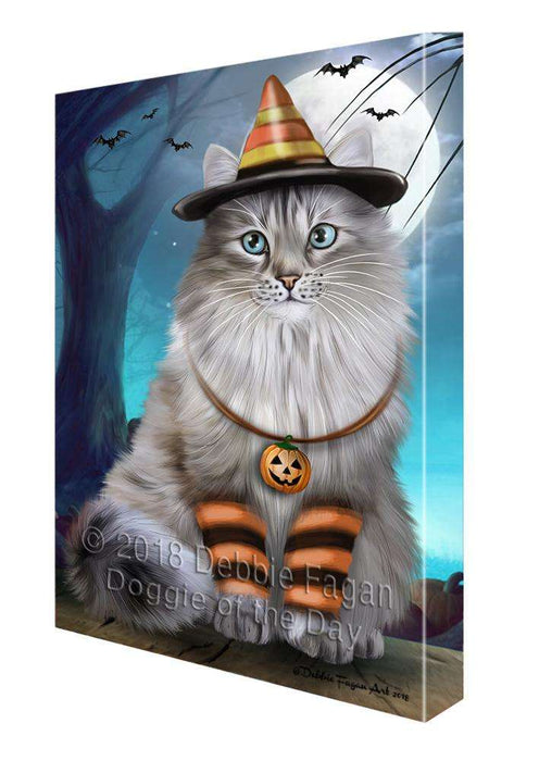 Happy Halloween Trick or Treat Siberian Cat Canvas Print Wall Art Décor CVS109763