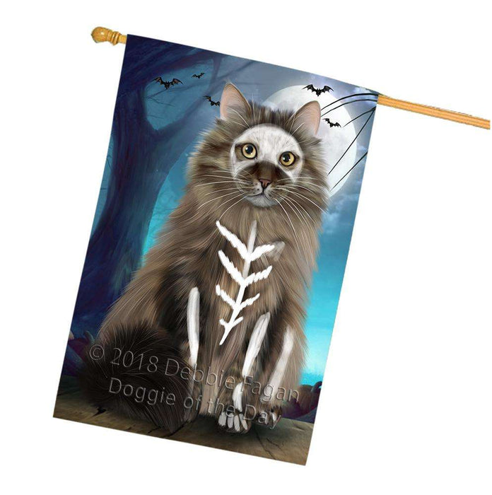 Happy Halloween Trick or Treat Siberian Cat House Flag FLG54856