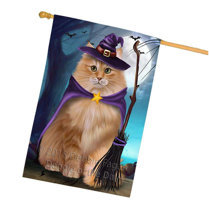 Happy Halloween Trick or Treat Siberian Cat House Flag FLG54857