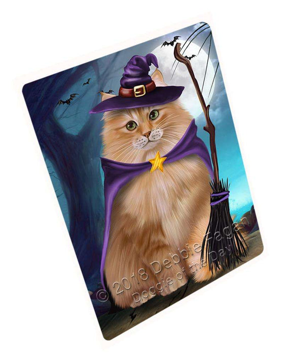 Happy Halloween Trick or Treat Siberian Cat Large Refrigerator / Dishwasher Magnet RMAG88836