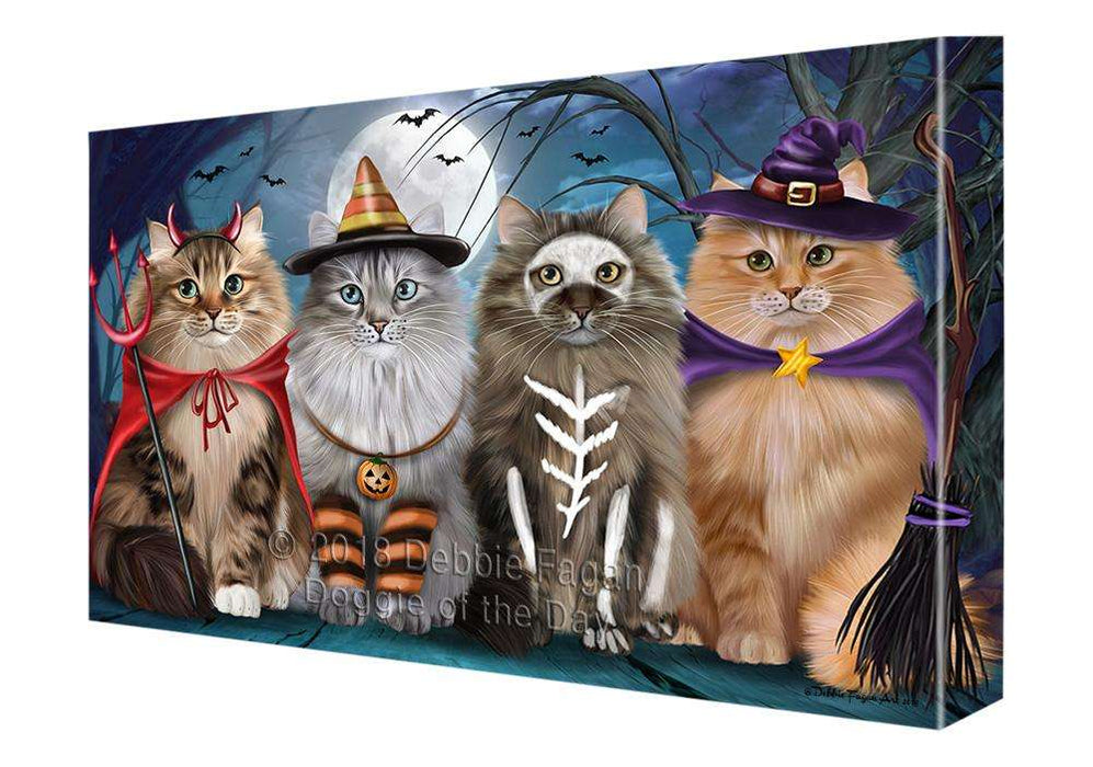 Happy Halloween Trick or Treat Siberian Cats Canvas Print Wall Art Décor CVS109376