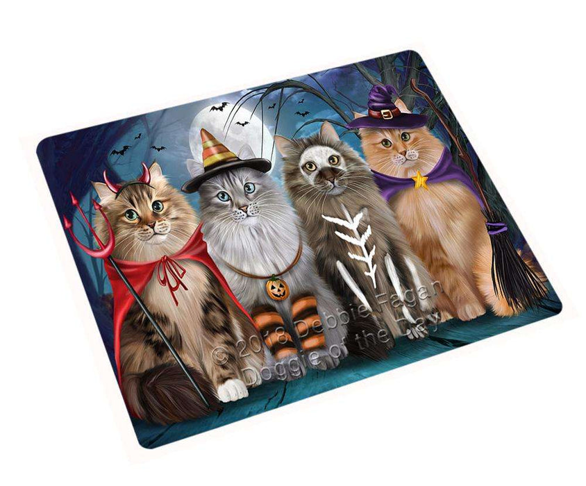 Happy Halloween Trick or Treat Siberian Cats Large Refrigerator / Dishwasher Magnet RMAG88566