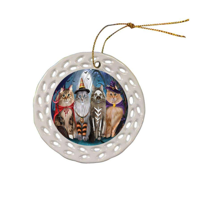 Happy Halloween Trick or Treat Siberian Cats Star Porcelain Ornament SPOR54605