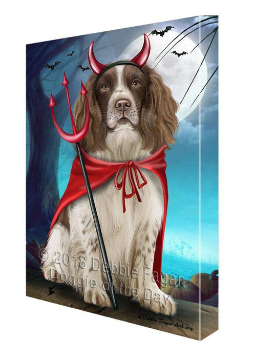 Happy Halloween Trick or Treat Springer Spaniel Dog Canvas Print Wall Art Décor CVS109790
