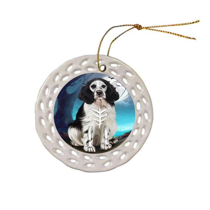 Happy Halloween Trick or Treat Springer Spaniel Dog Ceramic Doily Ornament DPOR54662