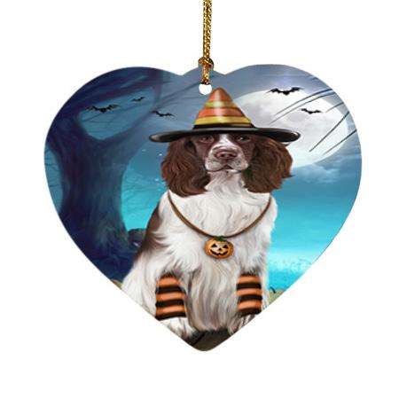 Happy Halloween Trick or Treat Springer Spaniel Dog Heart Christmas Ornament HPOR54661
