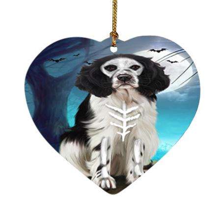 Happy Halloween Trick or Treat Springer Spaniel Dog Heart Christmas Ornament HPOR54662