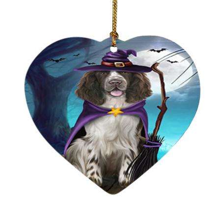 Happy Halloween Trick or Treat Springer Spaniel Dog Heart Christmas Ornament HPOR54663