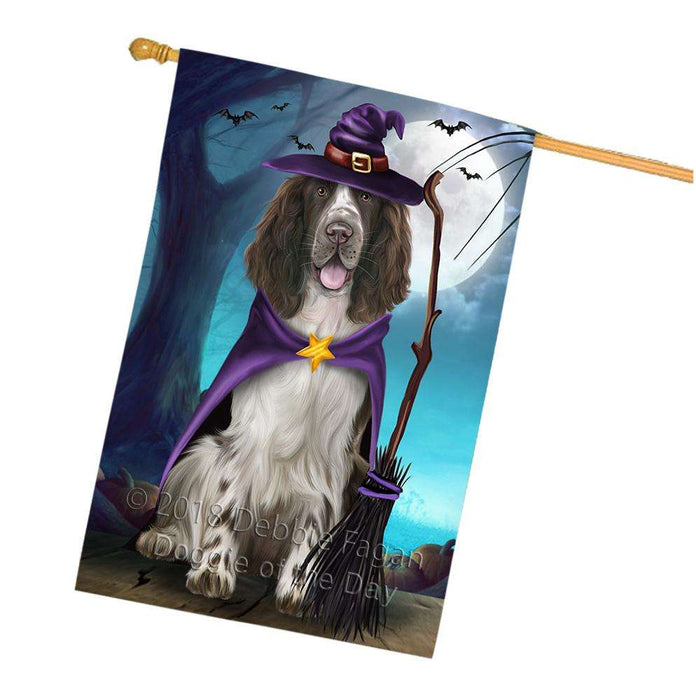 Happy Halloween Trick or Treat Springer Spaniel Dog House Flag FLG54861