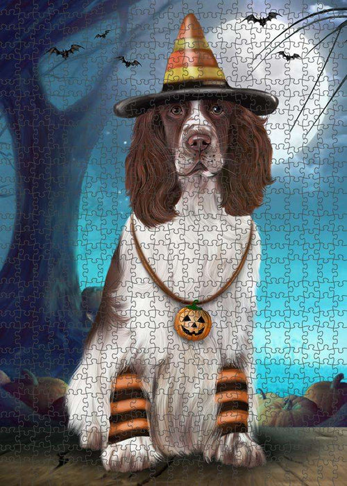 Happy Halloween Trick or Treat Springer Spaniel Dog Puzzle with Photo Tin PUZL85800