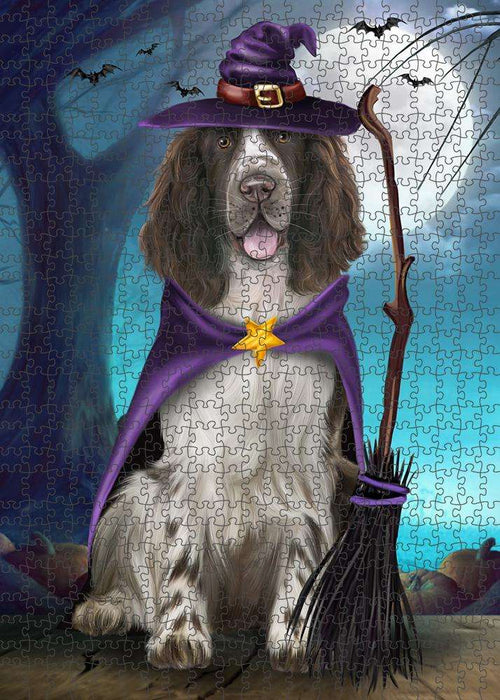 Happy Halloween Trick or Treat Springer Spaniel Dog Puzzle with Photo Tin PUZL85808