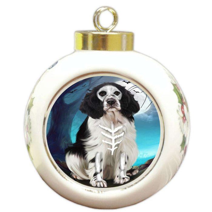 Happy Halloween Trick or Treat Springer Spaniel Dog Round Ball Christmas Ornament RBPOR54662